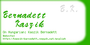 bernadett kaszik business card